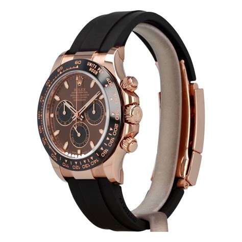 rolex cosmograph daytona everose gold chocolate dial oysterflex|rolex gold dial.